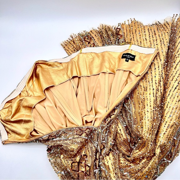 Bain de Nuit Couture Embellished Strapless Mermaid Evening Gown Size FR 38 US 4 - Picture 13 of 15